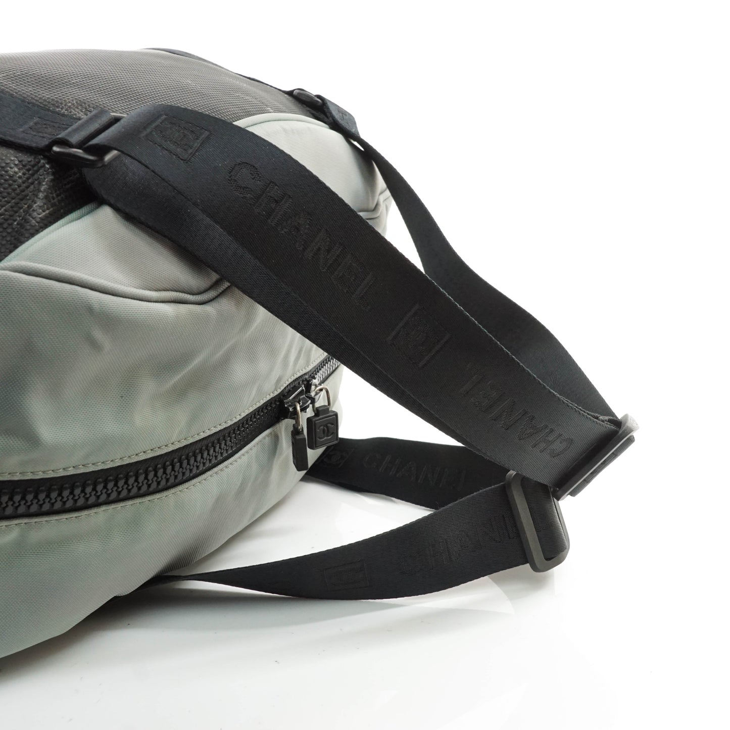 Chanel Boston Bag Nylon Gray