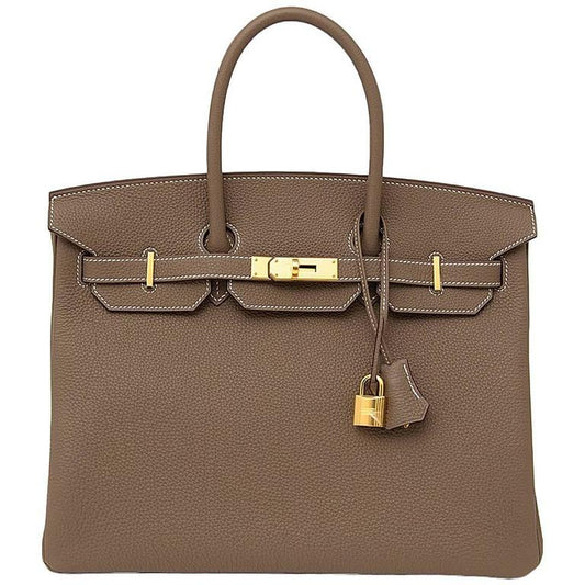 Hermès Etoupe Togo Birkin 35 with Gold Hardware