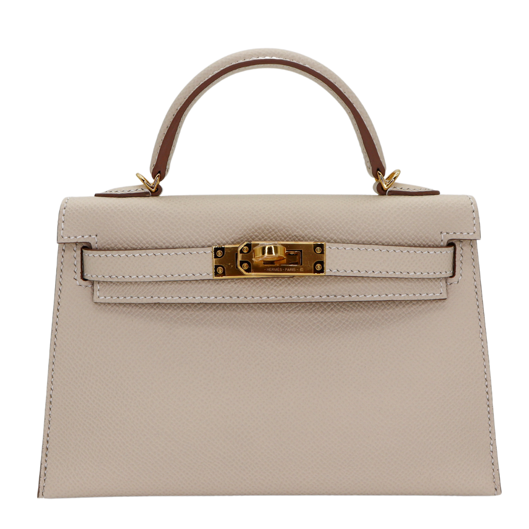Hermès Kelly II Sellier Mini Craie Epsom Leather Gold Hardware