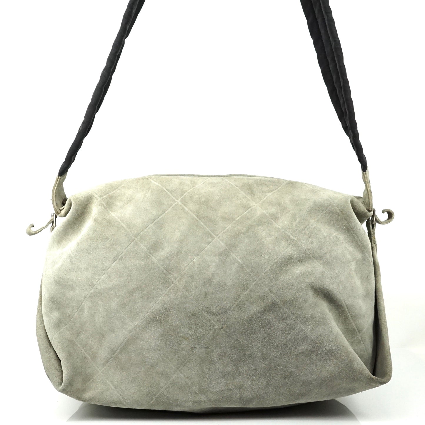 Chanel Boston Bag Nylon Gray