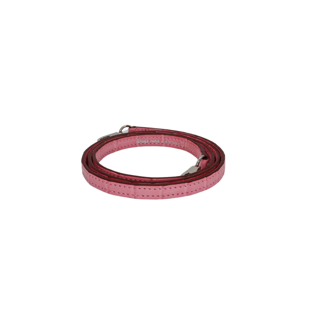 Hermès Mini Kelly II Bubblegum Matte Alligator Palladium Hardware
