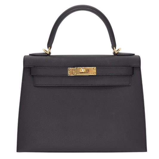 Hermès 28cm Kelly Sellier Black Epsom Leather Gold Hardware