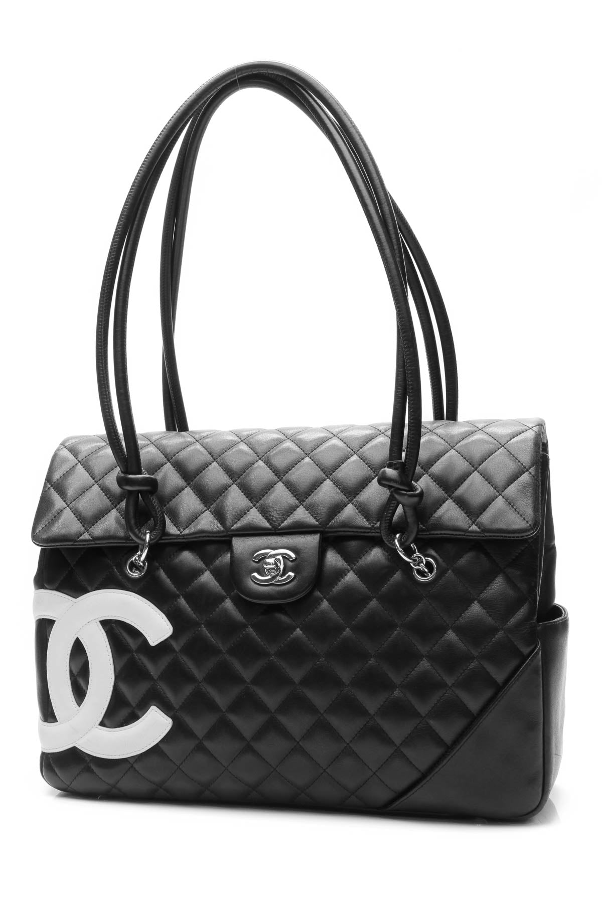 Cambon Ligne Flap Large Tote Bag - Black