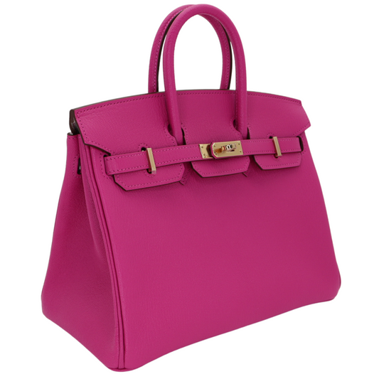 Hermès 25cm Birkin HSS Rose Magnolia/Gris Perle Chèvre Leather Gold Hardware