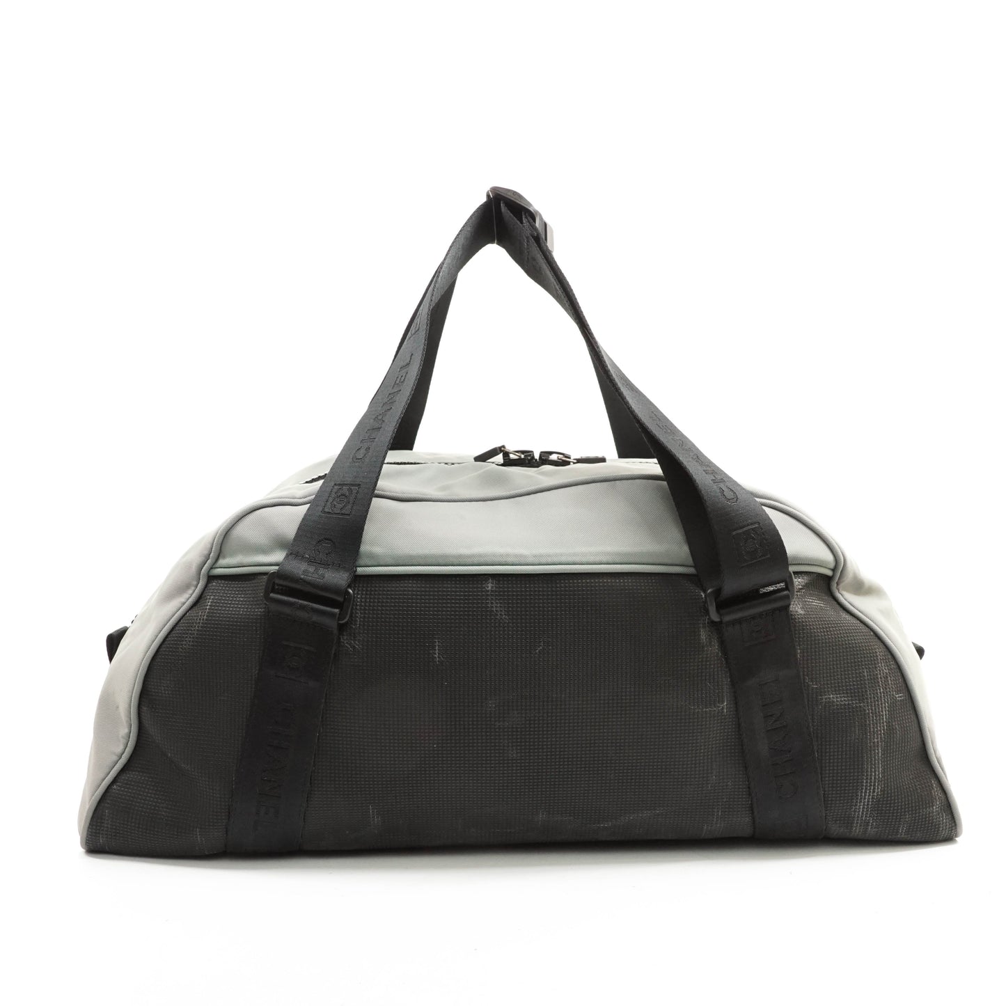 Chanel Boston Bag Nylon Gray