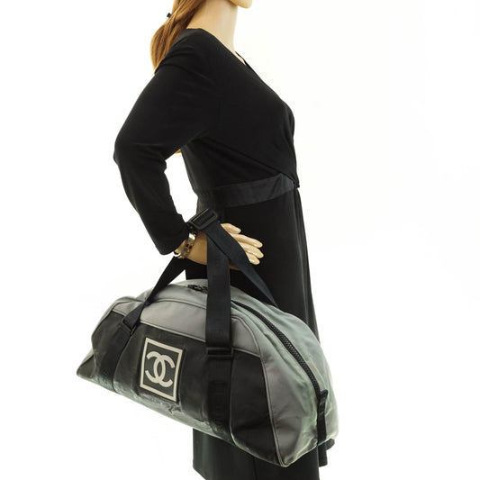 Chanel Boston Bag Nylon Gray