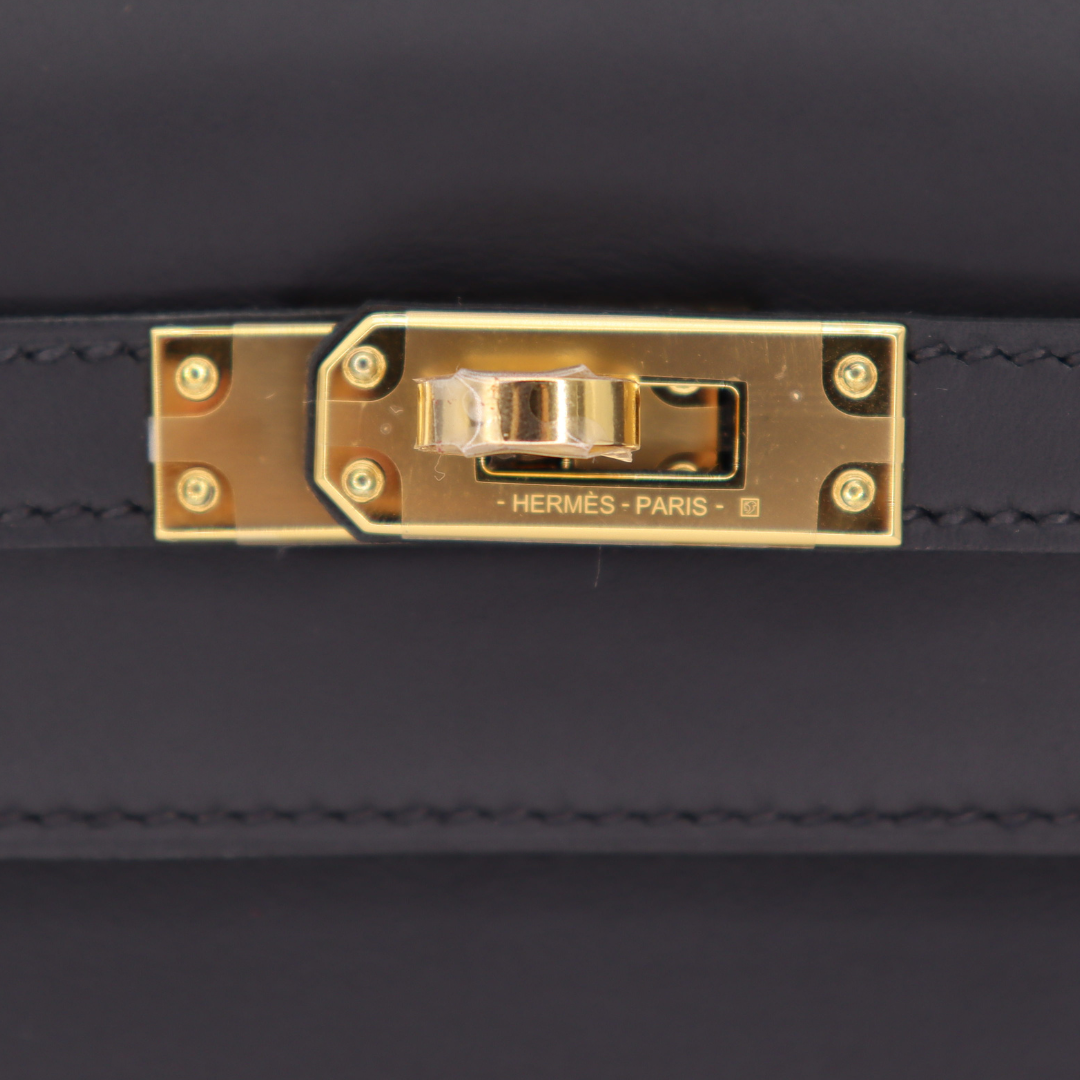 Hermès Kelly Pochette Black Swift Leather Gold Hardware