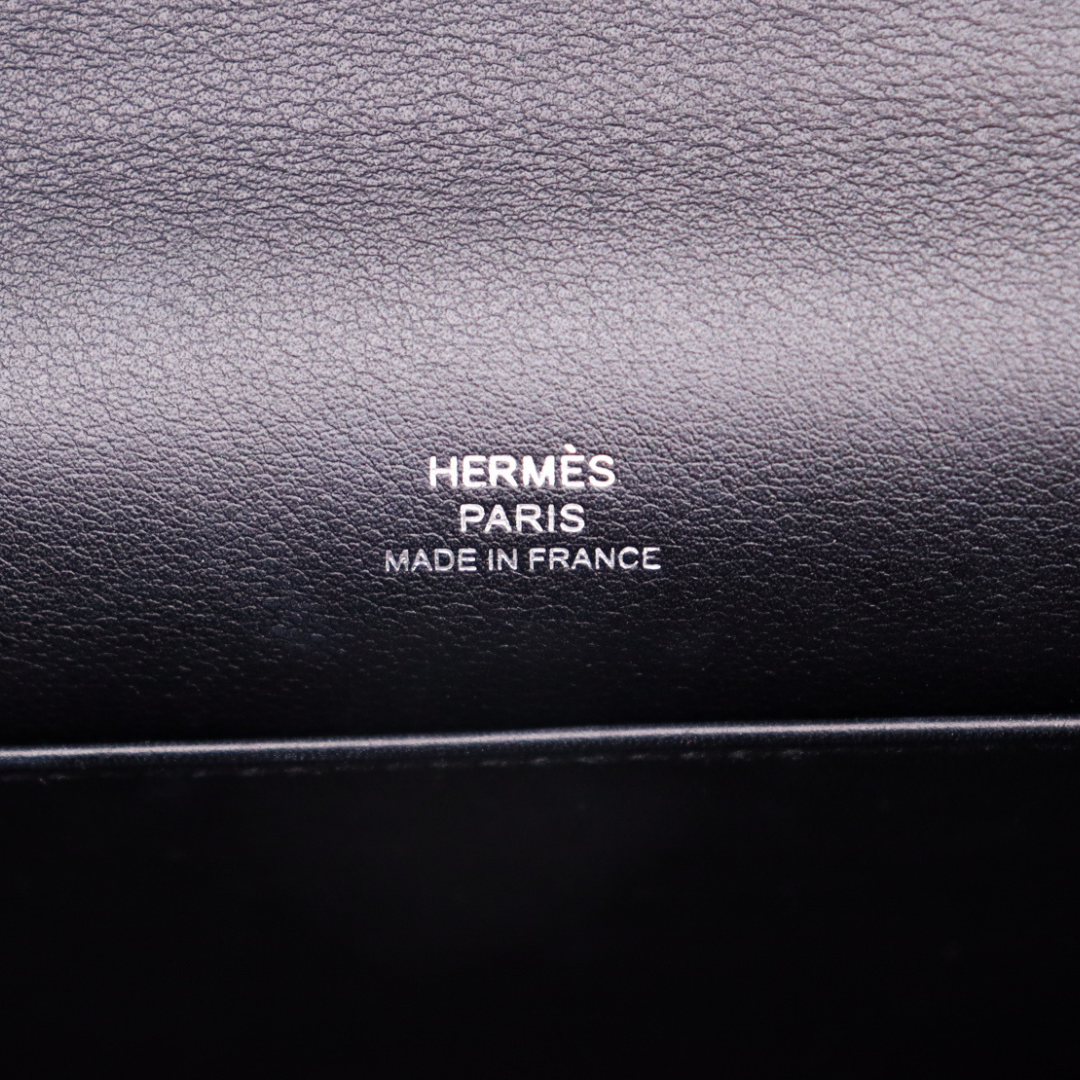 Hermès Kelly Pochette Black Swift Leather Palladium Hardware