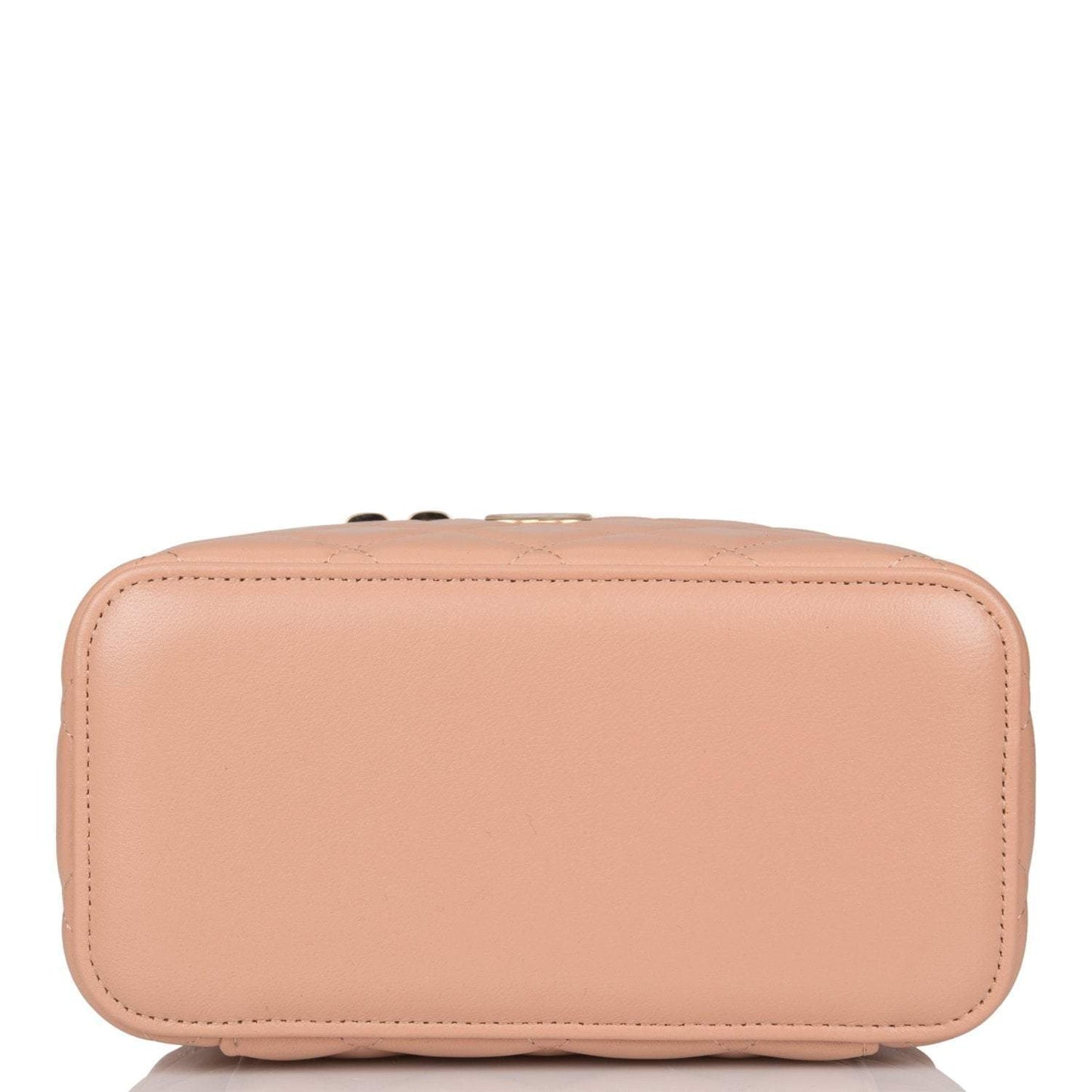 Chanel Beige Quilted Lambskin Small Top Handle Vanity Bag