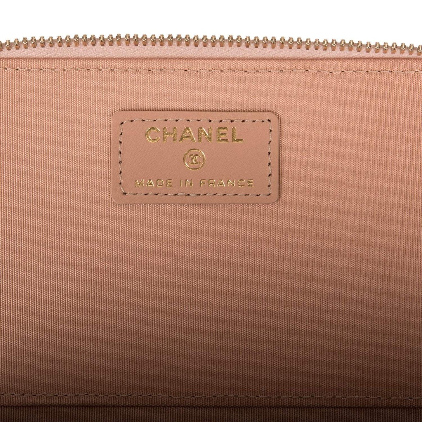 Chanel Beige Quilted Lambskin Small Top Handle Vanity Bag