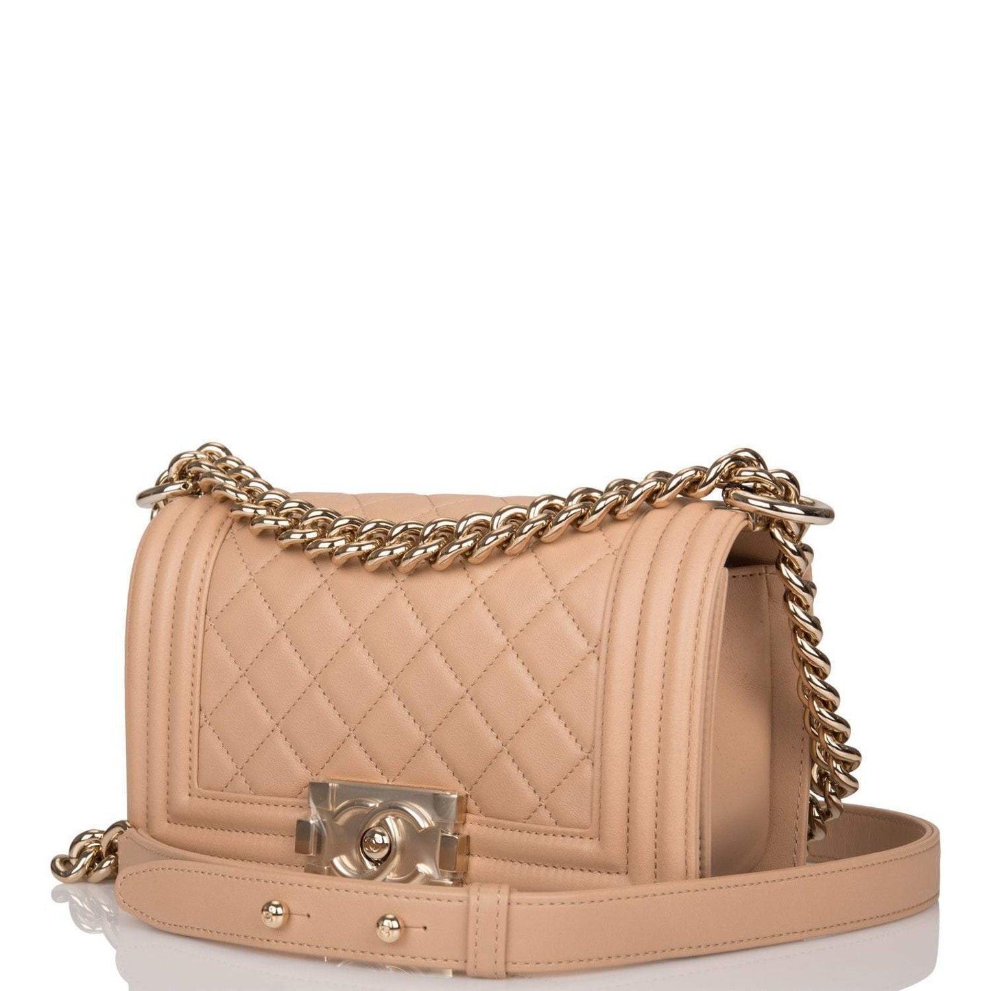 Chanel Camel Quilted Lambskin Small Boy Bag Light Gold Hardware-Payment 2