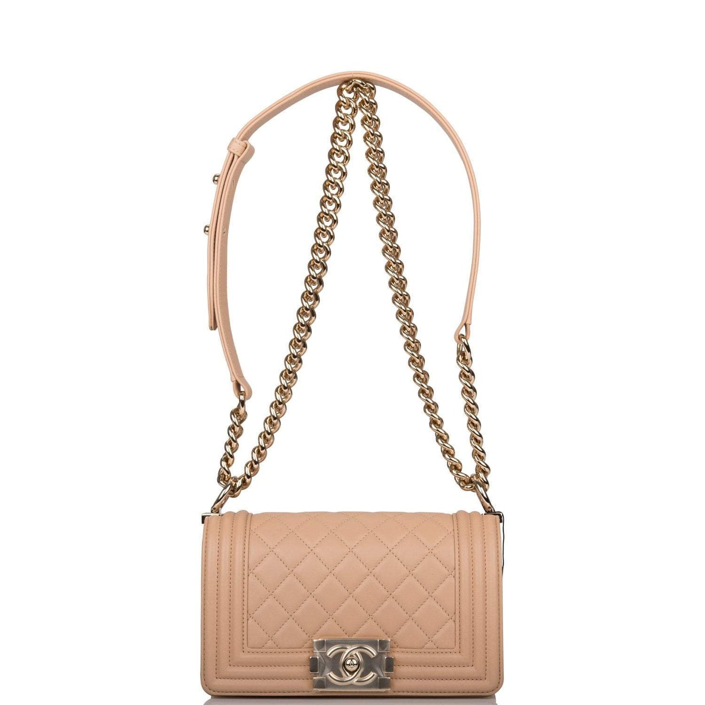 Chanel Camel Quilted Lambskin Small Boy Bag Light Gold Hardware-Payment 2