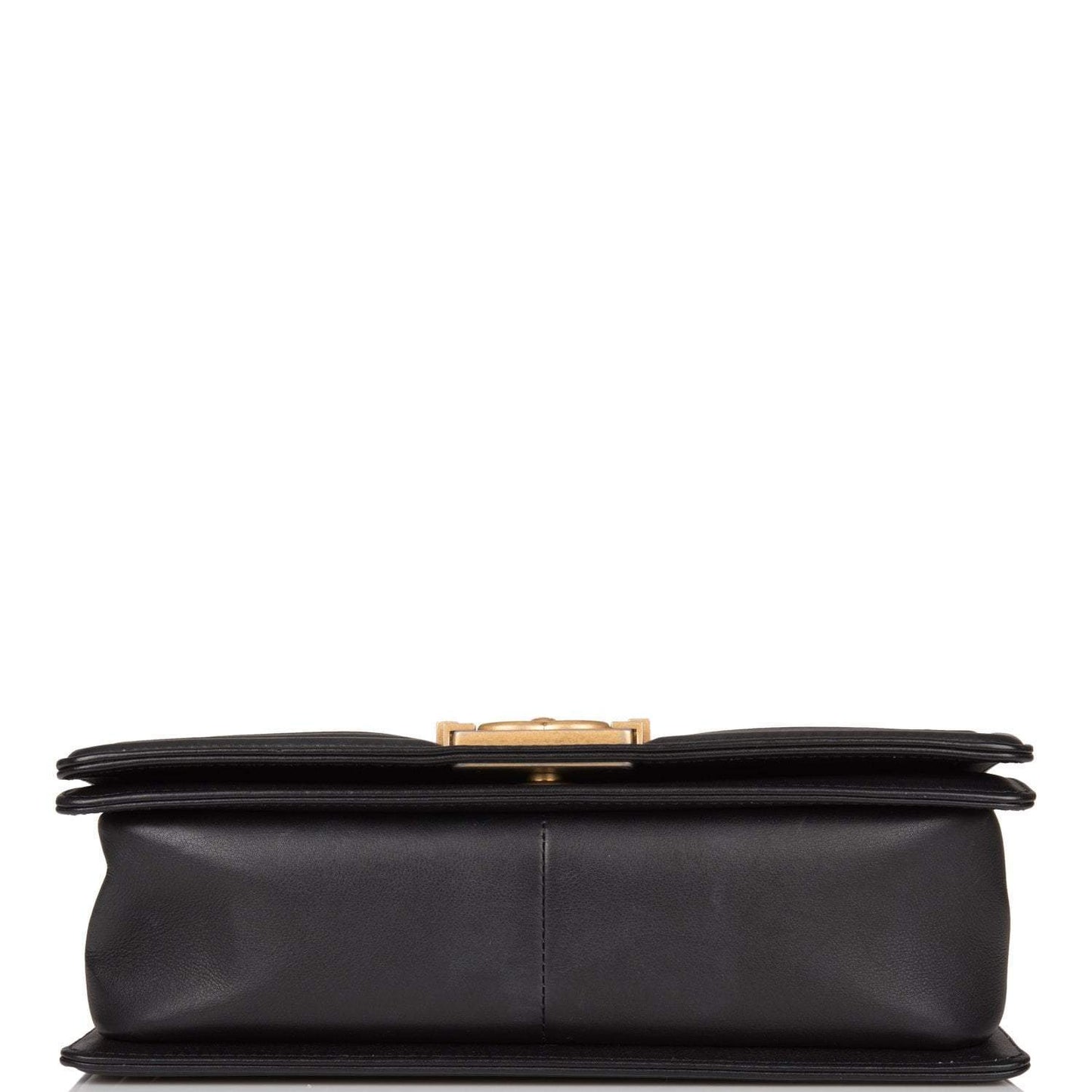 Chanel Black Python Medium Boy Bag Antique Gold Hardware