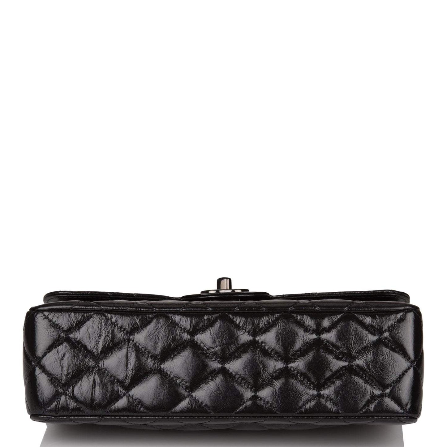 Chanel Small Classic Double Flap Shiny SO Black Crumpled Calfskin Black Hardware