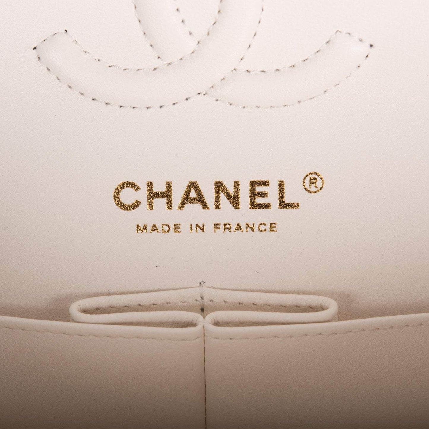 Chanel Small Classic Double Flap White Caviar Light Gold Hardware