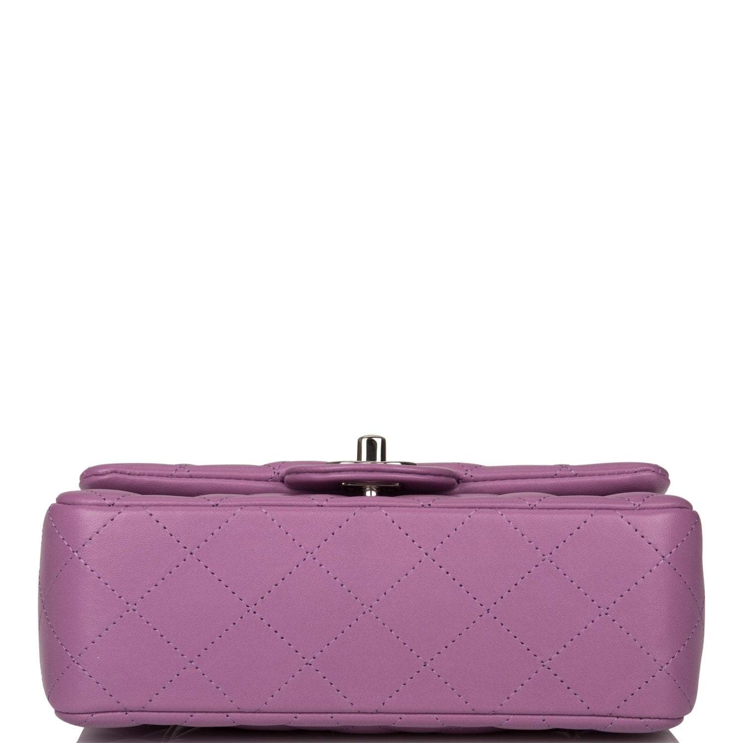 Chanel Purple Quilted Lambskin Rectangular Mini Classic Flap Bag Silver Hardware