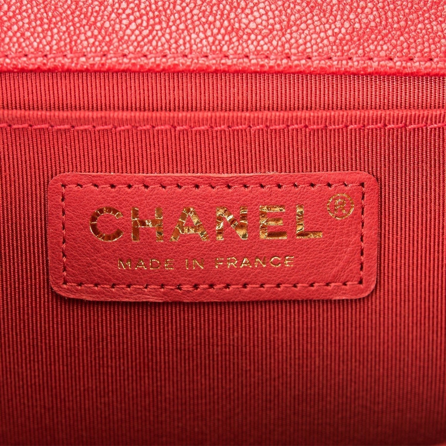 Chanel Red Quilted Caviar Medium Boy Bag Antique Gold Hardware