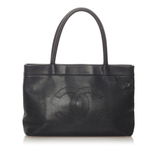 Chanel CC Caviar Leather Tote Bag