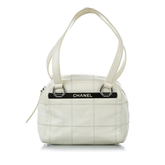 Chanel Choco Bar Caviar Leather Shoulder Bag