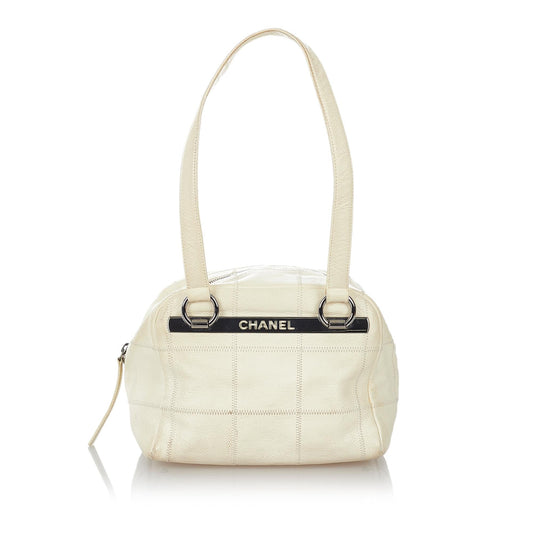 Chanel Choco Bar Caviar Leather Shoulder Bag