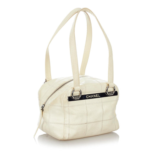 Chanel Choco Bar Caviar Leather Shoulder Bag