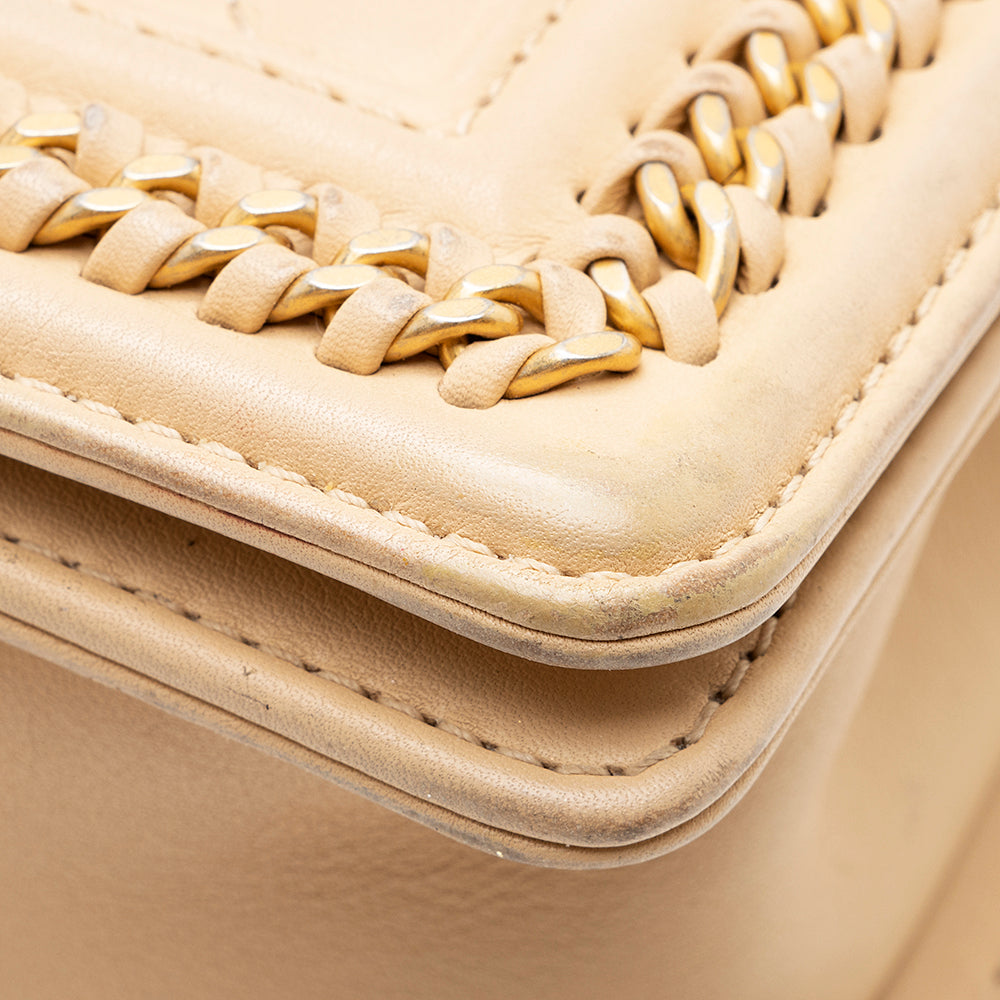 Chanel Lambskin Chain Top Handle Small Boy Bag