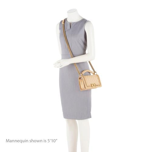 Chanel Lambskin Chain Top Handle Small Boy Bag