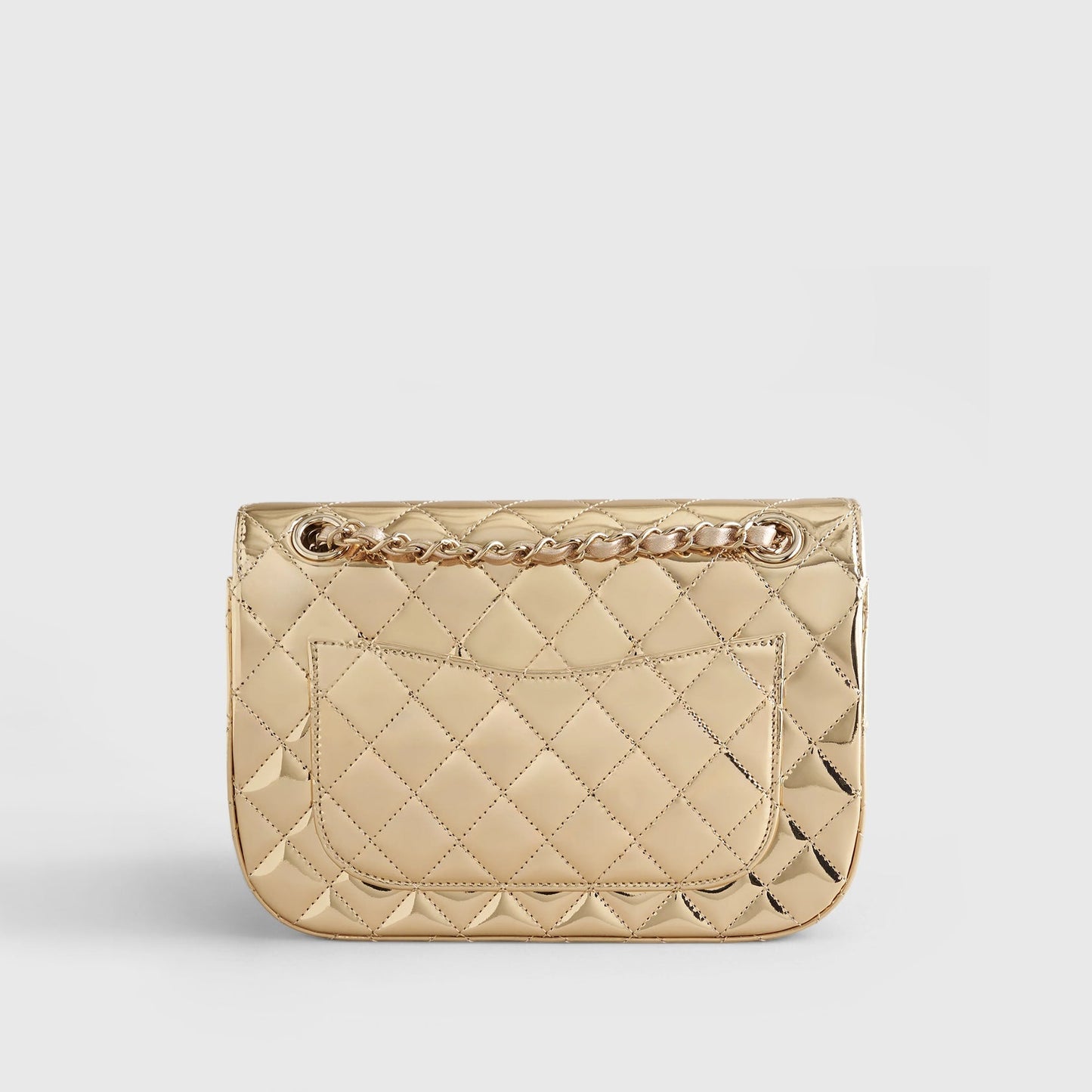 Chanel Quilted Flapbag Star Coin Small 7 Calfskin Metallic Gold w/ Chain Gold Hardware