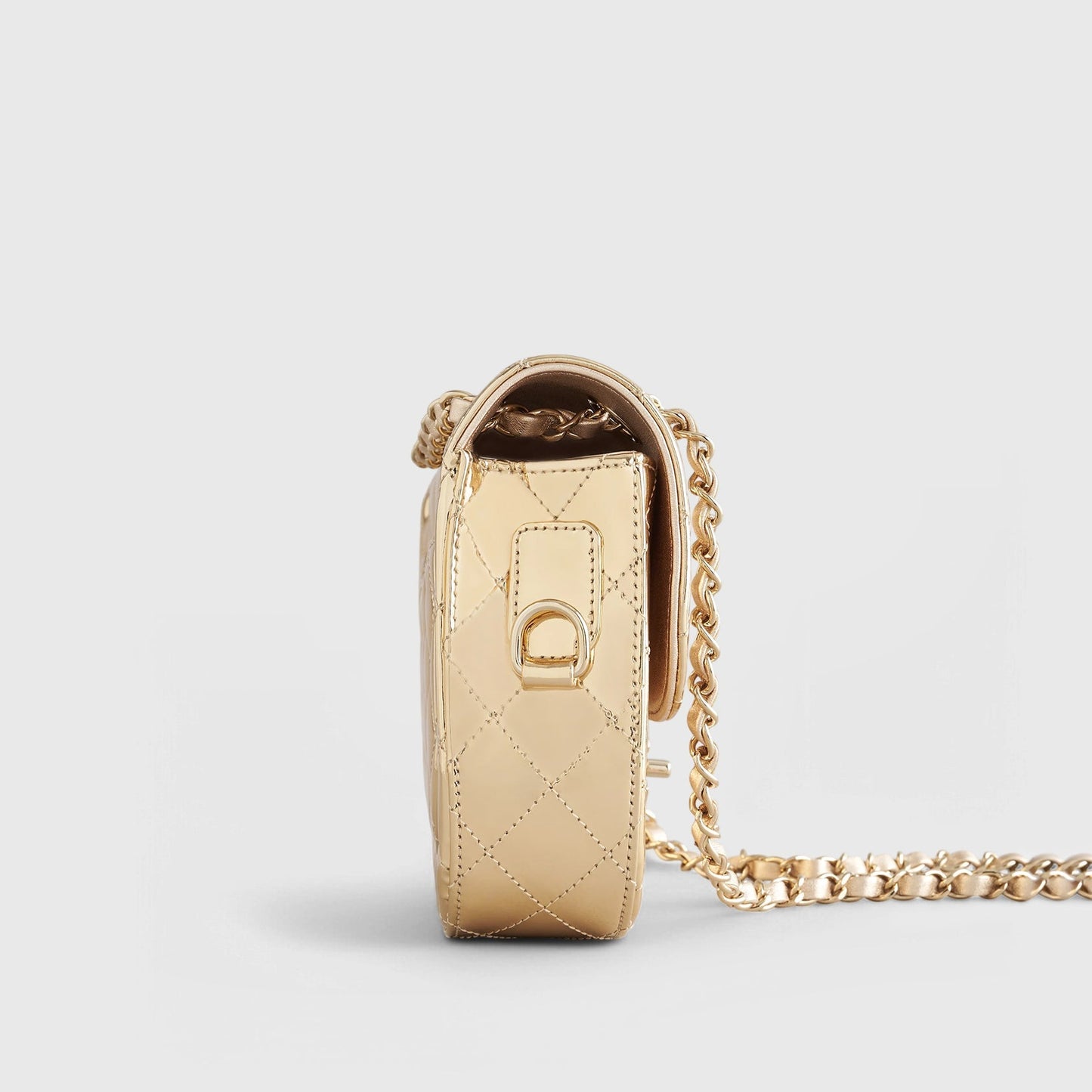 Chanel Quilted Flapbag Star Coin Small 7 Calfskin Metallic Gold w/ Chain Gold Hardware