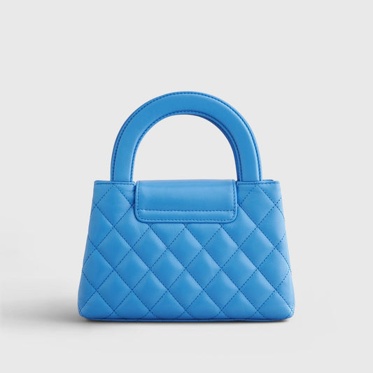Chanel Shopping Bag Mini Calfskin Blue Gold Hardware