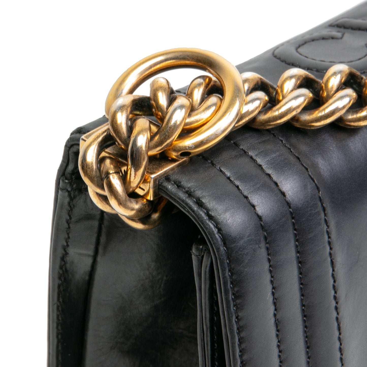 CHANEL Large Original Clasp Boy Bag- Black OUTLET FINAL SALE