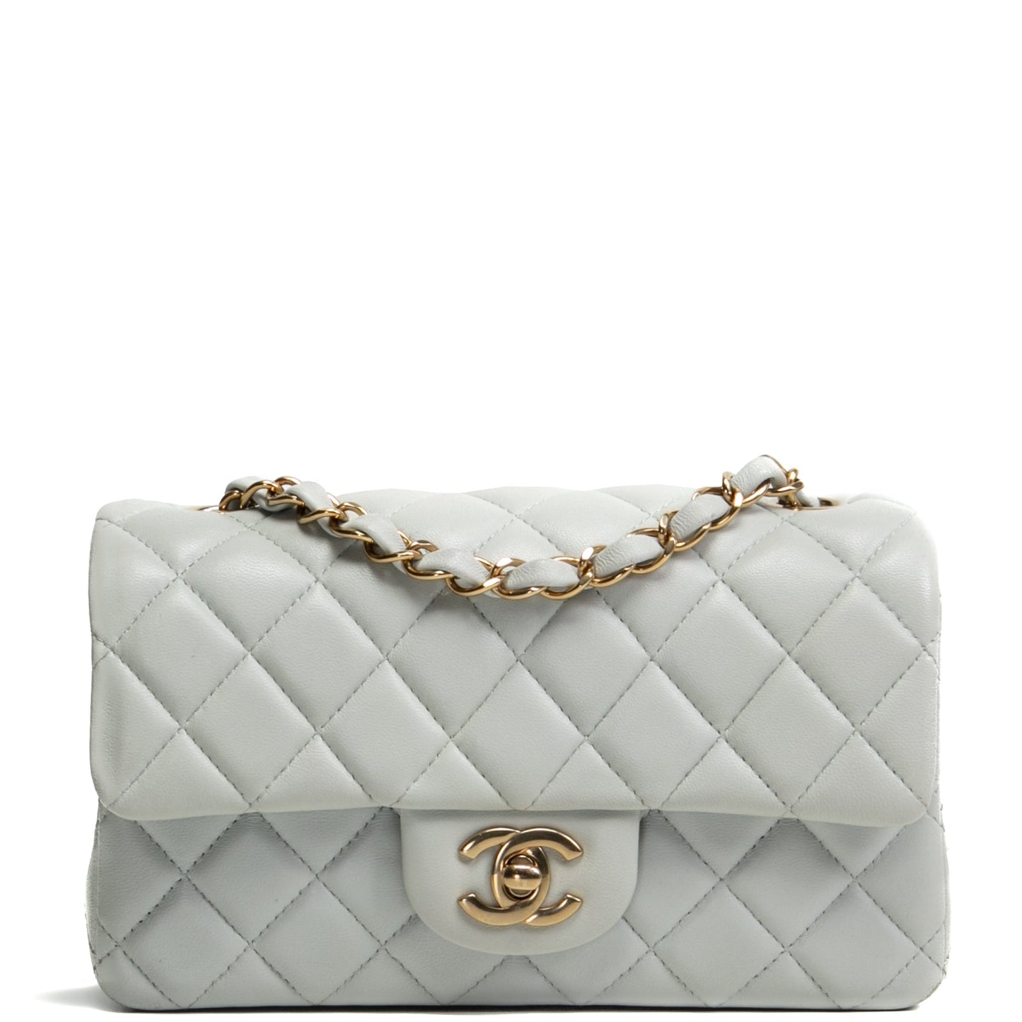 CHANEL Rectangular Mini Flap - Greyish Blue