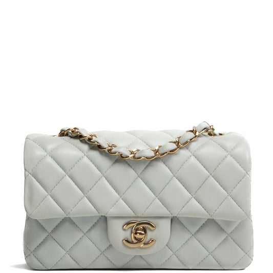 CHANEL Rectangular Mini Flap - Greyish Blue