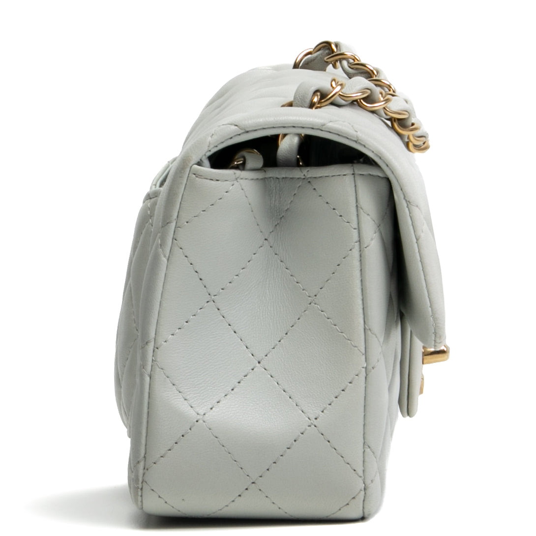 CHANEL Rectangular Mini Flap - Greyish Blue