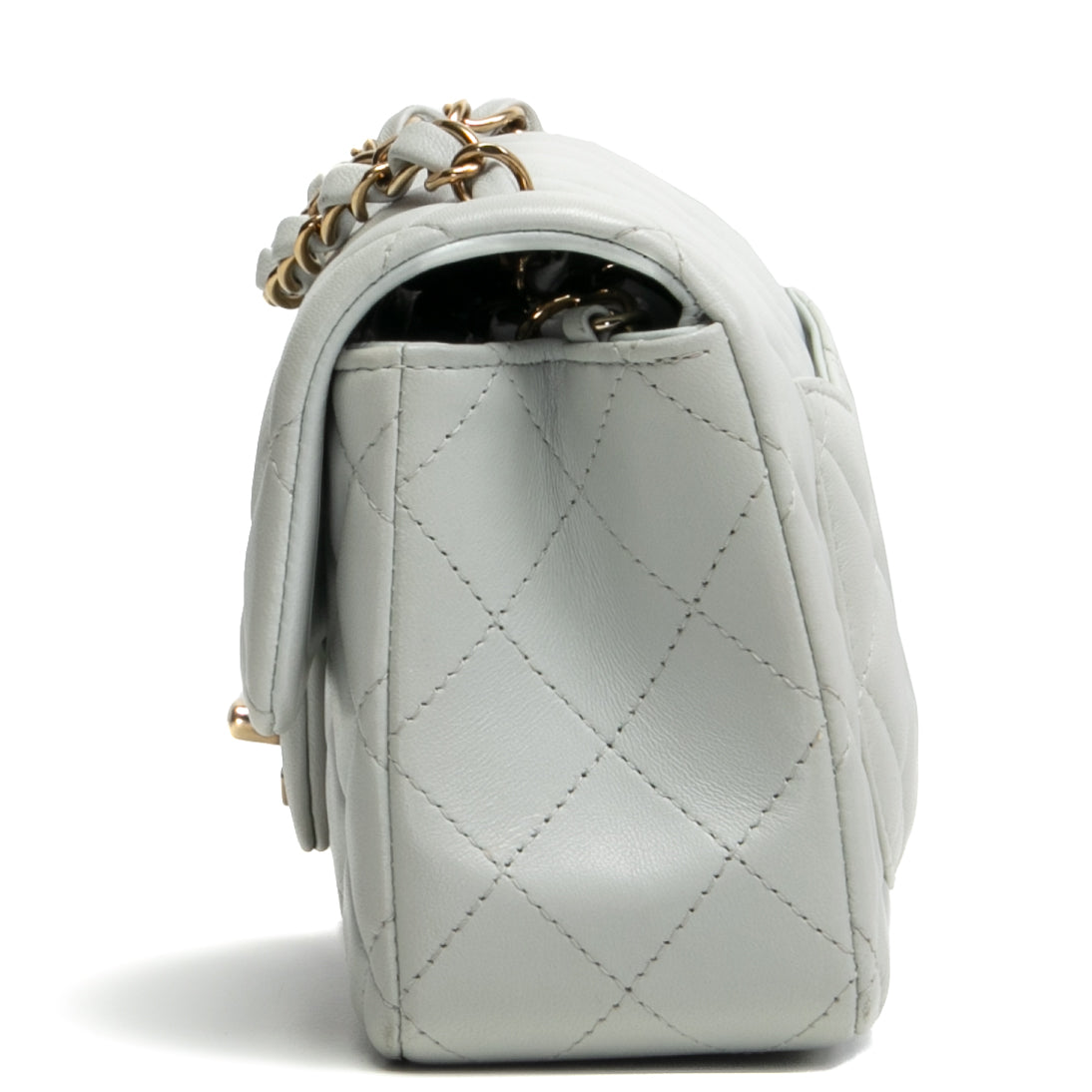 CHANEL Rectangular Mini Flap - Greyish Blue