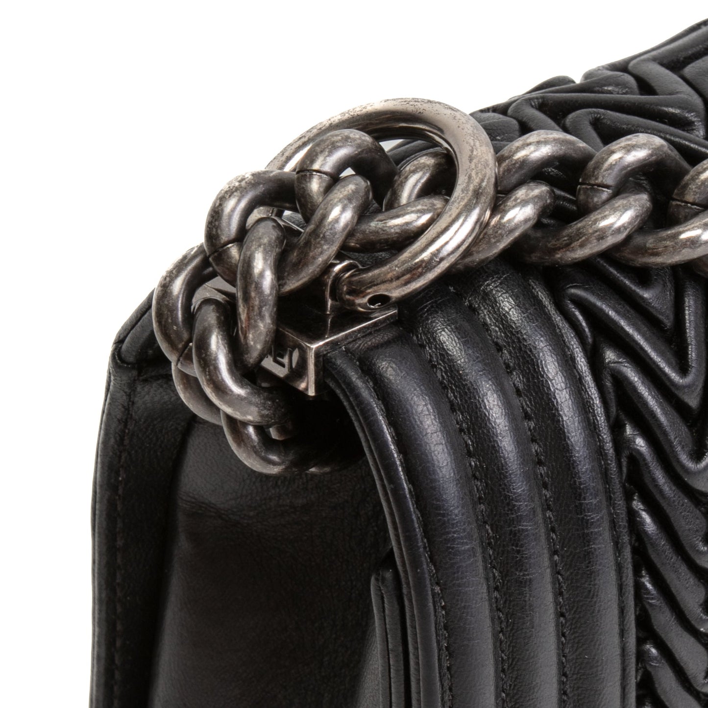 CHANEL 3D Pleated Medium Boy Bag - Black