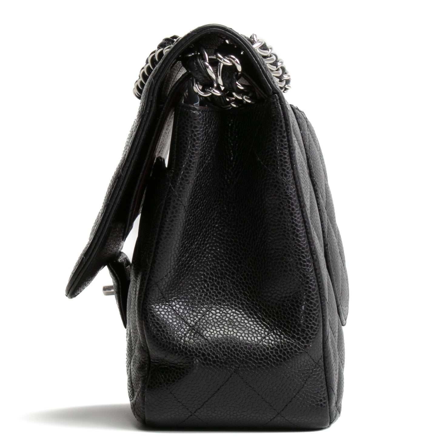 CHANEL Caviar Jumbo Double Flap Bag - Black