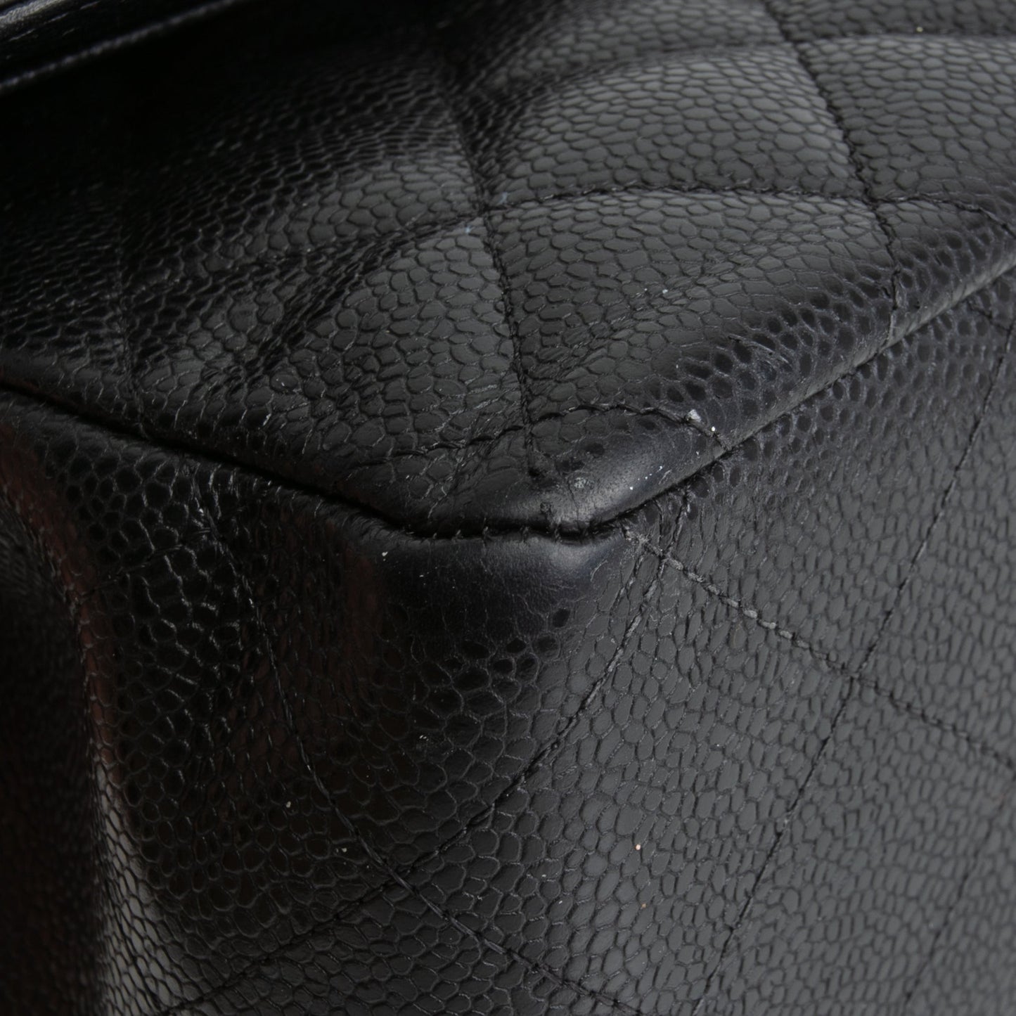 CHANEL Caviar Jumbo Double Flap Bag - Black