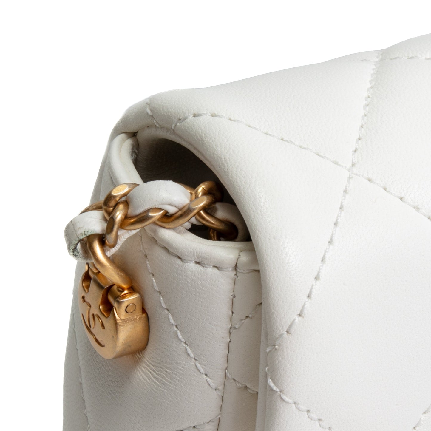 CHANEL My Perfect Mini Adjustable Pearl Chain Flap - White