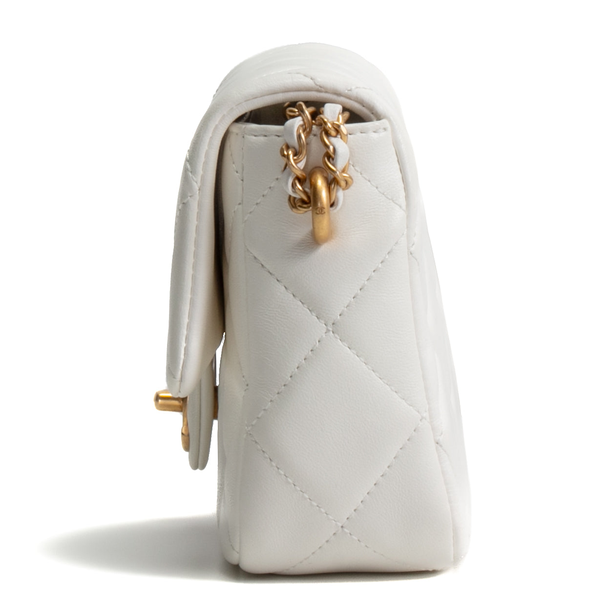 CHANEL My Perfect Mini Adjustable Pearl Chain Flap - White