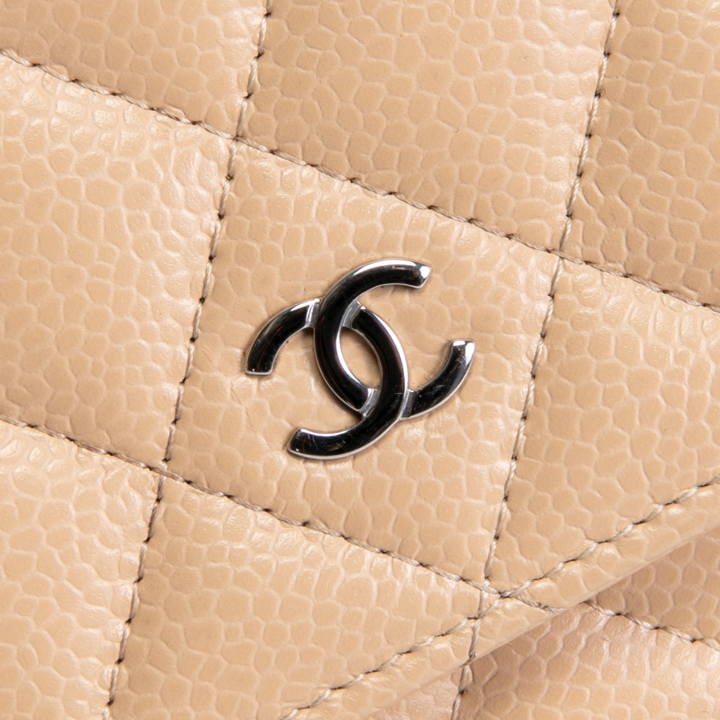 CHANEL Classic Wallet On Chain- Quilted Caviar Beige
