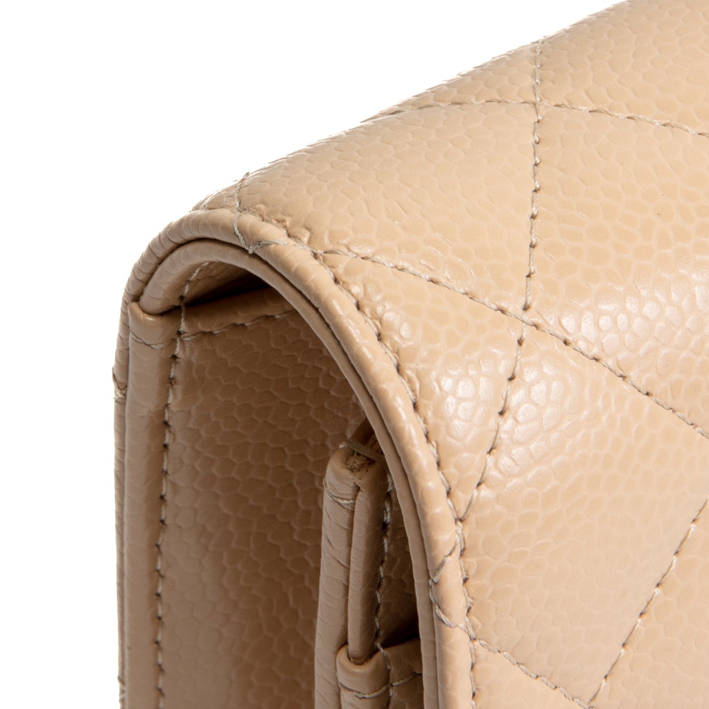 CHANEL Classic Wallet On Chain- Quilted Caviar Beige