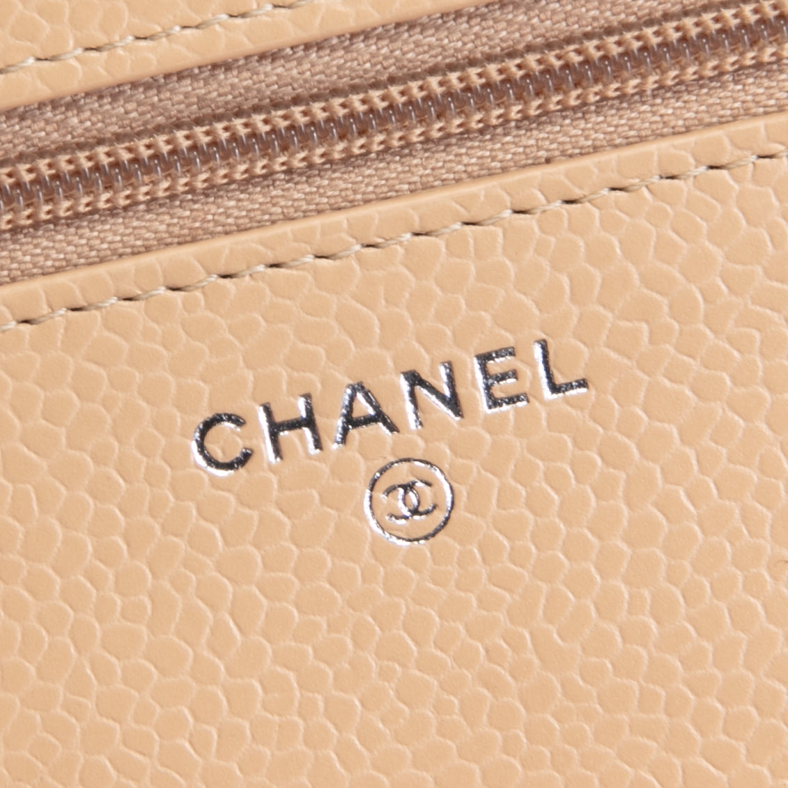 CHANEL Classic Wallet On Chain- Quilted Caviar Beige