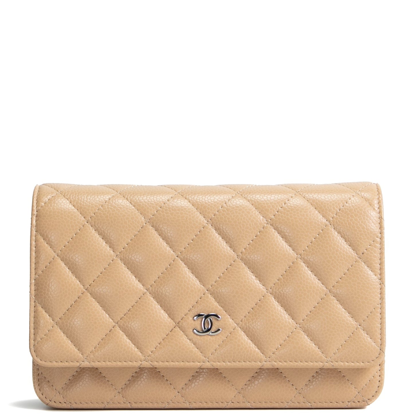 CHANEL Classic Wallet On Chain- Quilted Caviar Beige