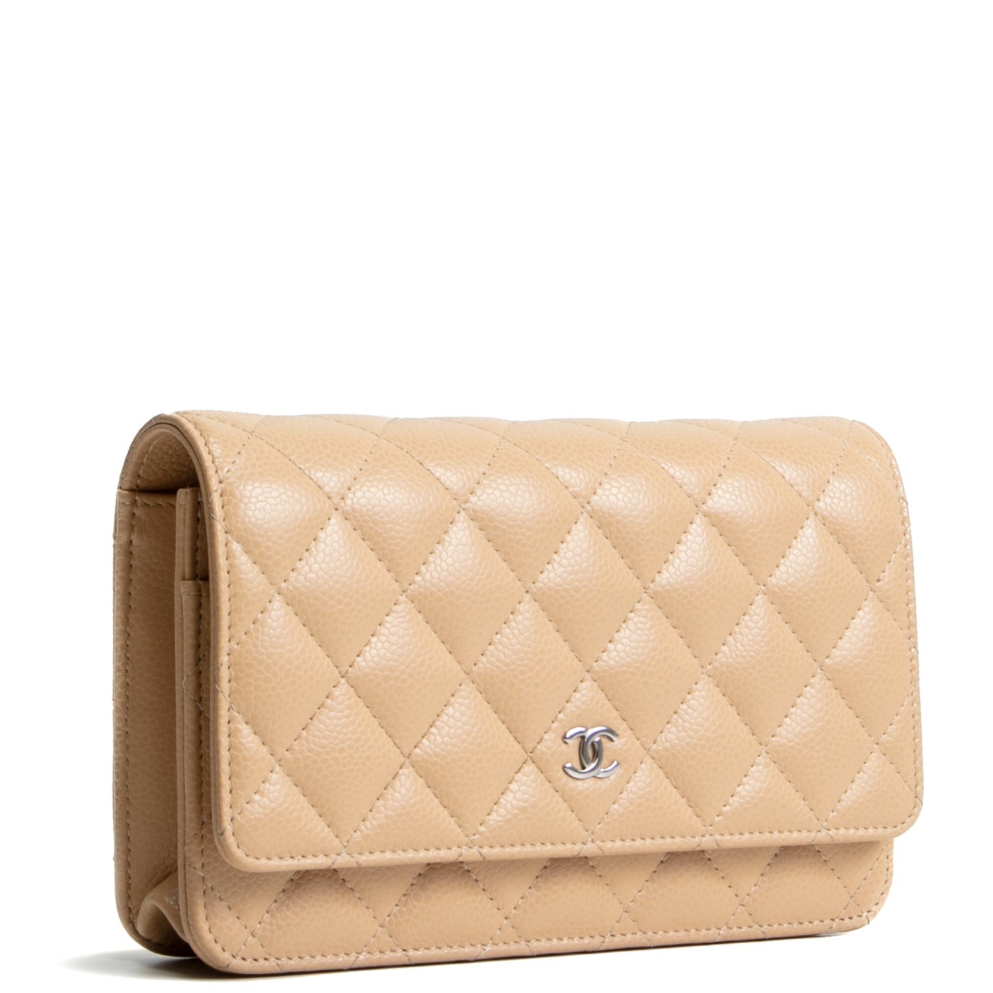 CHANEL Classic Wallet On Chain- Quilted Caviar Beige
