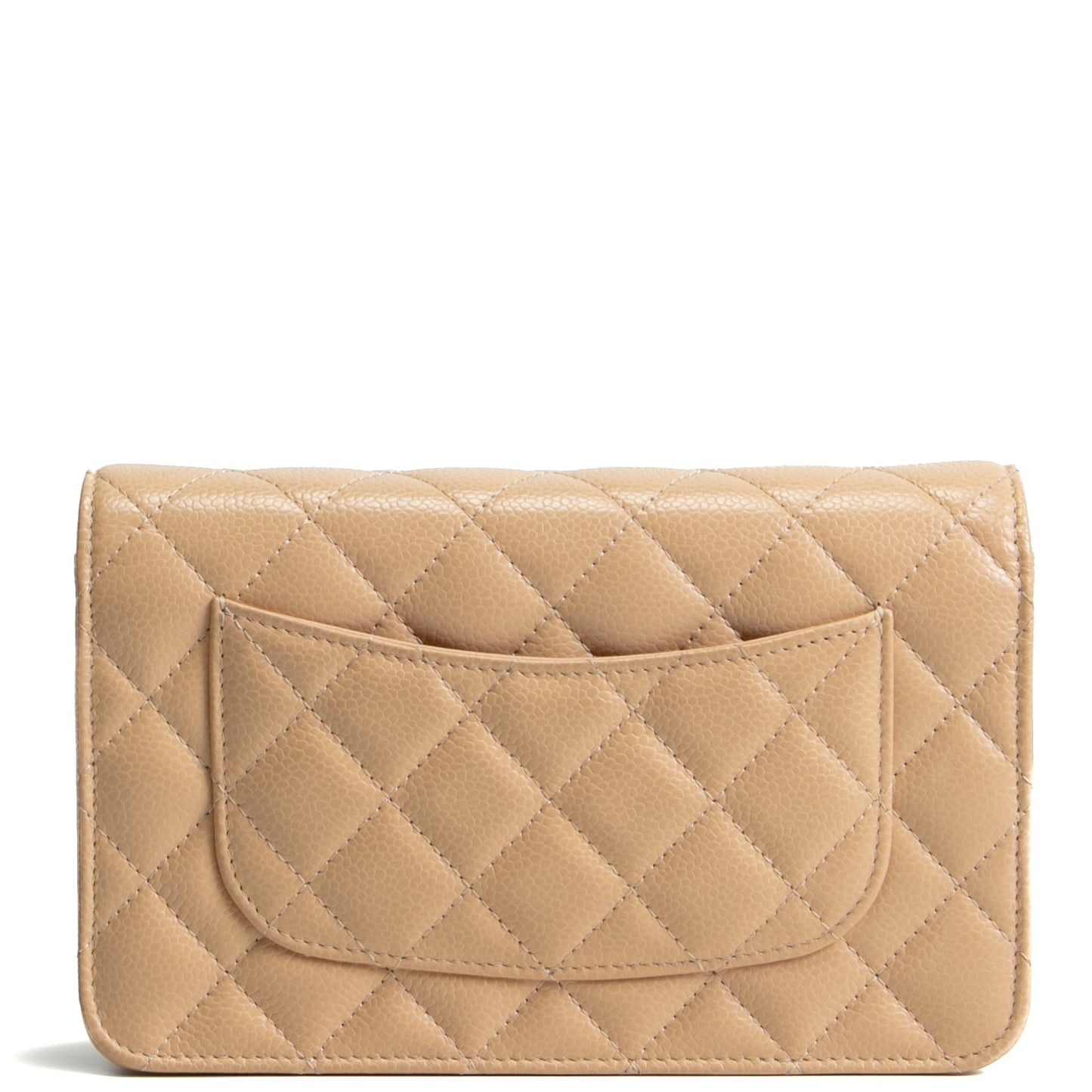 CHANEL Classic Wallet On Chain- Quilted Caviar Beige