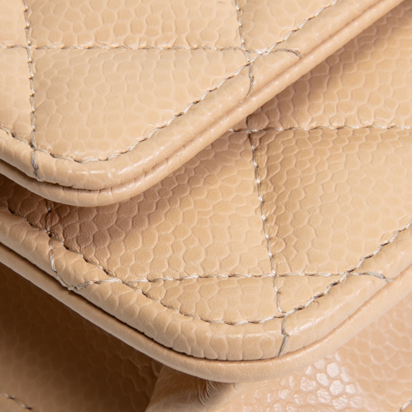 CHANEL Classic Wallet On Chain- Quilted Caviar Beige