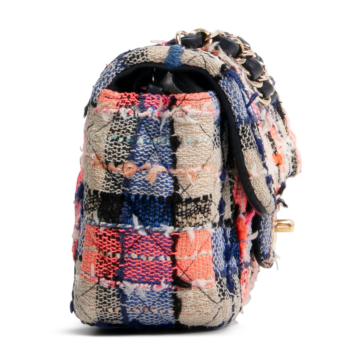 CHANEL Tweed Rectangular Mini Single Flap Bag - Cream Multicolor