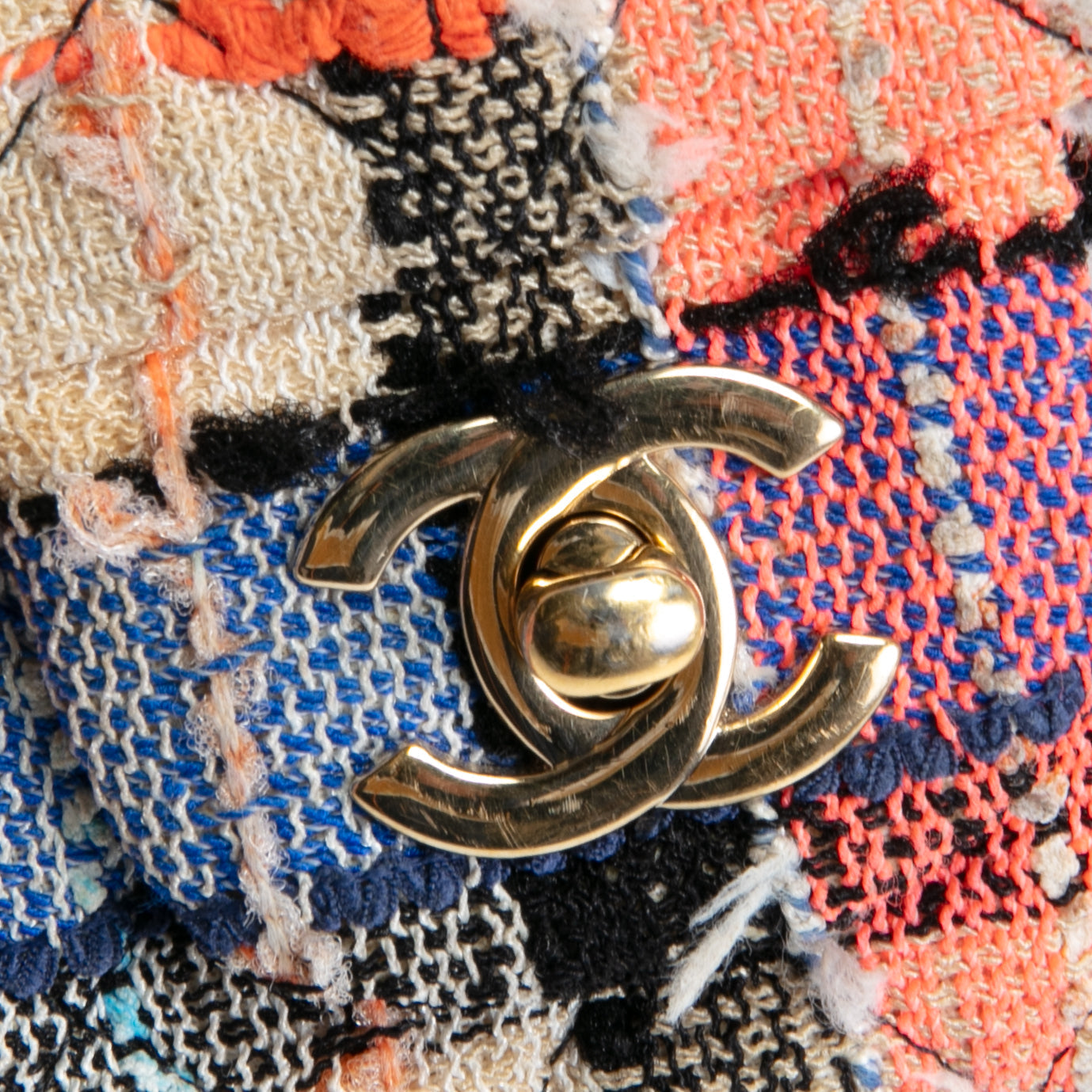 CHANEL Tweed Rectangular Mini Single Flap Bag - Cream Multicolor