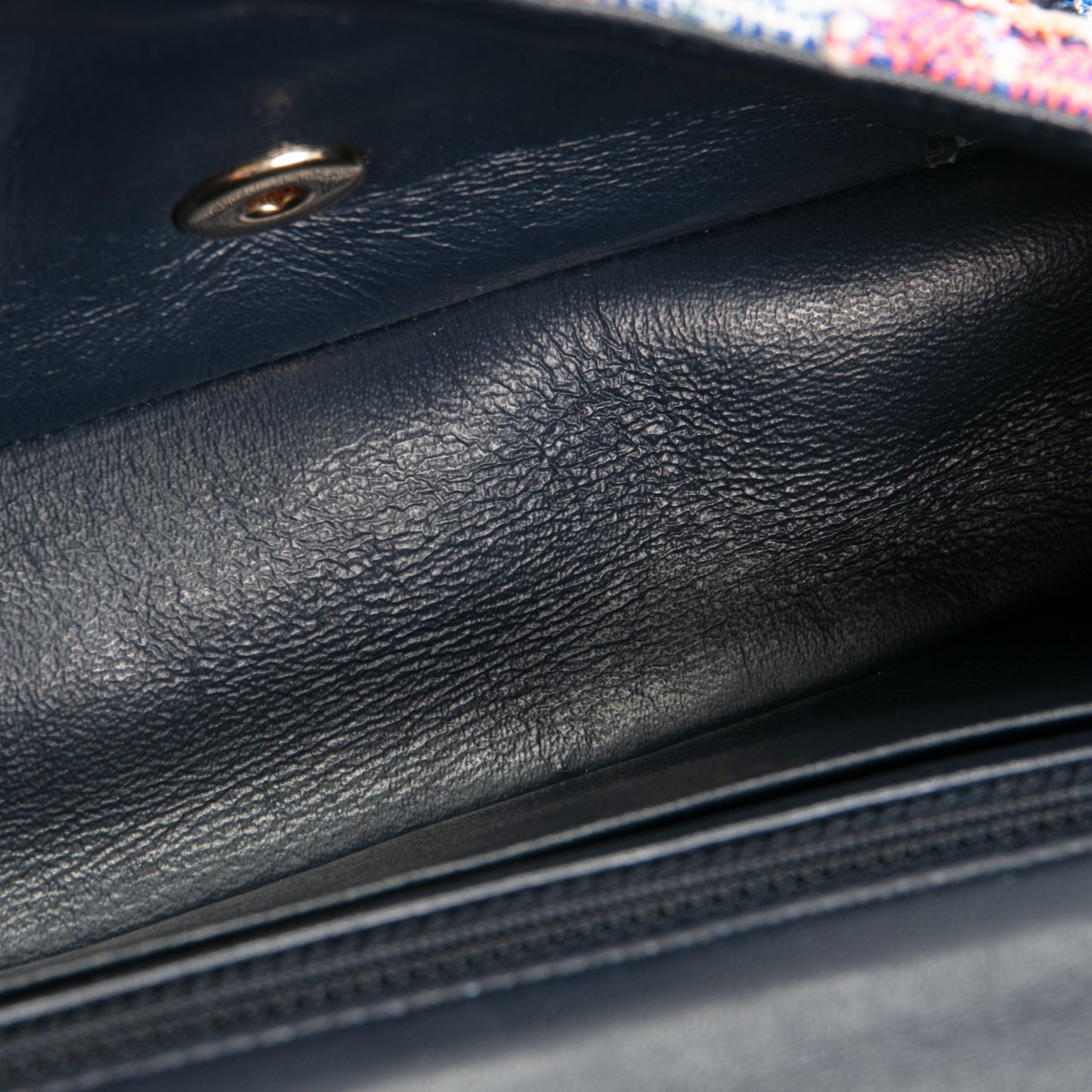 CHANEL Tweed Rectangular Mini Single Flap Bag - Cream Multicolor